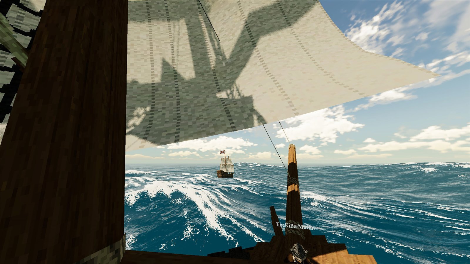White sails above turquoise waves